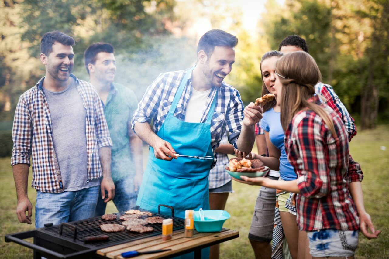 friends enjoying bbq party